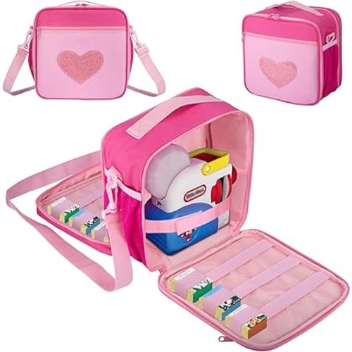 Carrying Case Compatible with Little Tikes Story Dream Machine Starter Set, Portable Toys Bag with Shoulder Strap fits for Little Tikes Projector, Character, Audio Play, Pink (Bag Only)