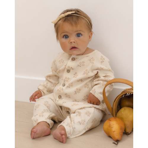 Waffle Long Sleeve Jumpsuit Meadow – Quincy Mae