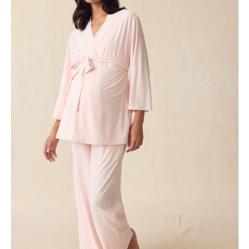 LAKE | Women | DreamModal Pajamas | English Rose Pencil Stripe Maternity Kimono Bundle
