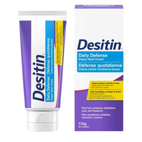 Desitin Daily Defense Baby Diaper Rash Cream with 13% Zinc Oxide, Barrier Cream to Help Treat, Relieve & Prevent Diaper Rash, Hypoallergenic, Dye-, Phthalate- & Paraben-Free, 113 g - Walmart.ca