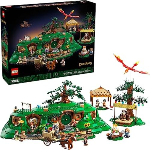 LEGO Icons The Lord of The Rings: The Shire Building Set - Room Decor for Men and Women, Ages 18+ - Adult DIY Collectible for Bedroom or Office - with Gandalf Minifigure - 10354