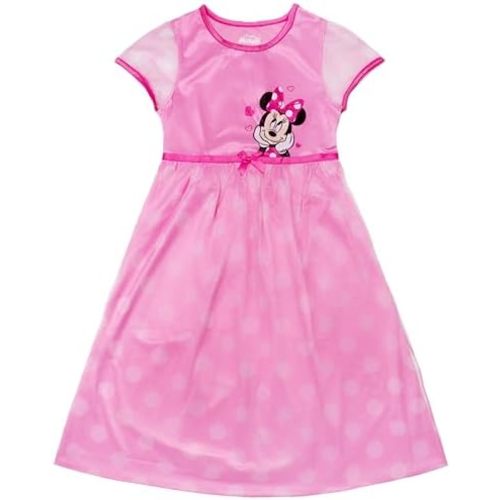 Disney Girls' Princess Dress Nightgown, Fantasy Gown, Soft & Cute Pajamas for Kids