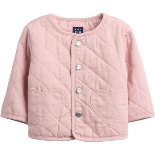 GAP Baby Girls' Ruffle Collar Quilted Jacket