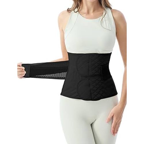 Allaugh Postpartum Belly Band for Women: Abdominal Binder Post Surgery, C Section Waist Trainer, Adjustable Support for After Birth Back Pain & Weak Core, Breathable Belly Wrap, Easy Put On Take Off
