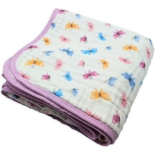 Soft Cotton Baby Blanket, Breathable Lightweight Baby Blanket for Infants Newborn Boys and Girls - Nursery, Crib, Stroller Blanket (Garden)