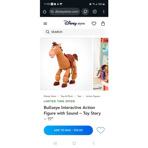 Bullseye Interactive Action Figure with Sound – Toy Story – 15'' | Disney Store