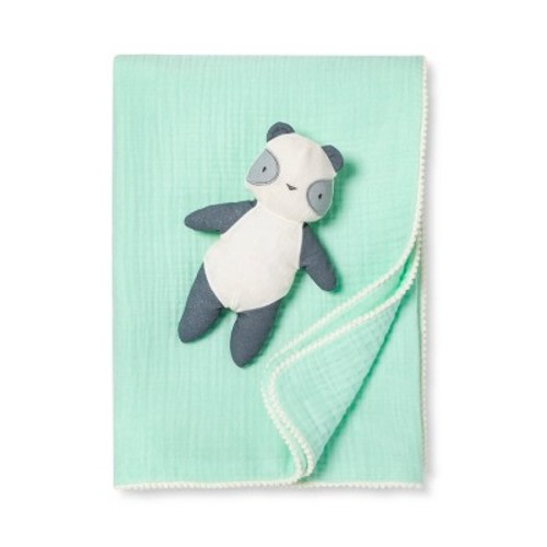 Gauze Baby Blanket & Plush Panda - Cloud Island™ Joyful Mint