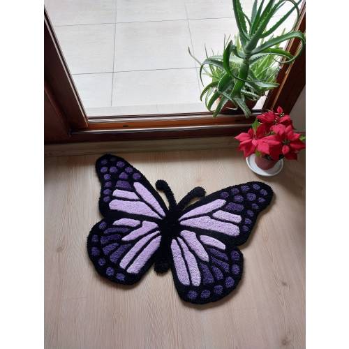 Butterfly Fluffy Tufted Rug / %100 HANDMADE