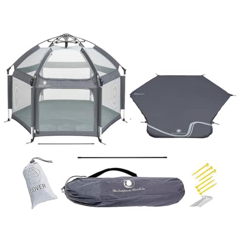 POP 'N GO PLAYPEN Premium Outdoor Baby Playpen Includes Self-Inflating Playmat (Anchor Grey)