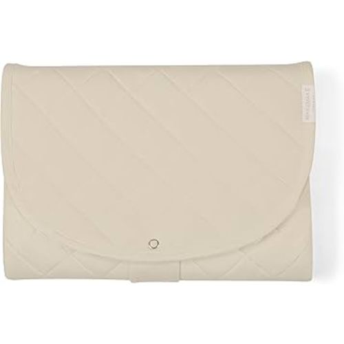 Makemake Organics Organic Portable Changing Pad GOTS Certified Organic Cotton Fill Portable Diaper Changing Mat Diaper Clutch Changing Station Kit Compact Travel Pad (33"x34", Solid Oat)