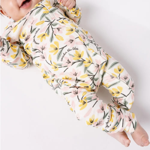 Consider the Lilies Footless Onesie Cotton – Holy Pals