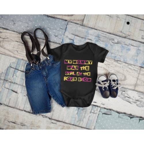 My Mommy Was the Girl at the Rock Show Punk Baby Onesie – Pop-Punk Inspired Baby Clothes – Unique Gift for Emo Moms & Alt-Music Lovers