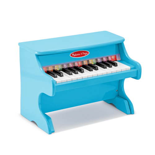 Melissa & Doug Kids' Wooden Toy Piano with 25 Keys, Toddler Songs & Color-Coded Songbook - Blue