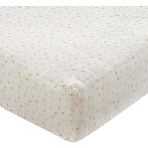 Lambs & Ivy Signature 100% Organic Cotton Muslin Floral Fitted Crib Sheet