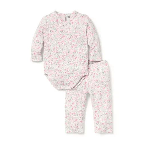 Baby White Floral Baby Floral Pointelle Wrap Matching Set by Janie and Jack