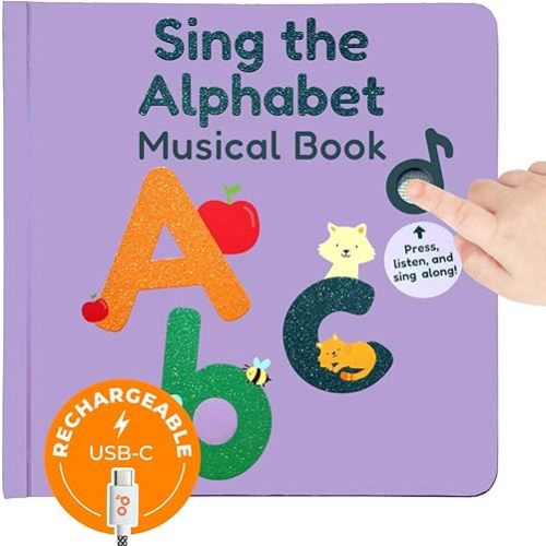 Cali's Books Alphabet Book for Toddlers 1-3 - Learn ABC, Musical Books for Kids, Interactive Talking Baby Toddler Sound Book, Educational Song Learning Toys, Singing and Speech Music Toy for Babies
