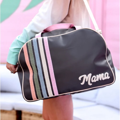 Duffle Bag - Trendy Mama (Charcoal/Cream/Pink)
