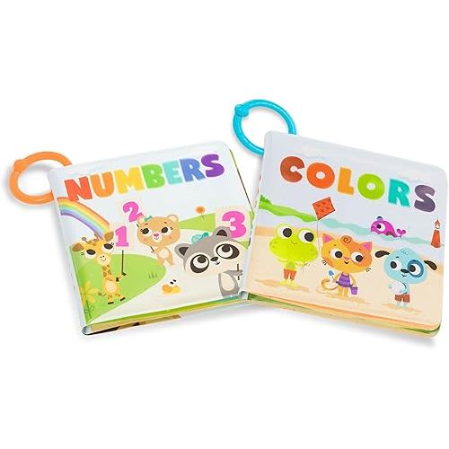 B. toys Bath Book 2 Pack Soft & Waterproof Books Learn Colors & Numbers Bath Toys for Babies, Toddlers 6 Months Tub Time Books Colors