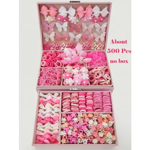 500pcs/Set Girls' Pink Bowknot Hair Clips, Cute Princess Hai - TikTok Shop