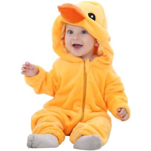 Baby Animal Costume Kids Toddler Infant Hooded Romper Jumpsuit Halloween Cosplay Outfits