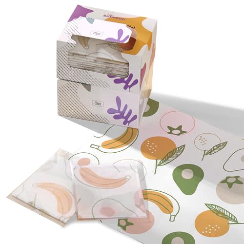 SUNVENO Disposable Baby Placemats – 40 Individually Wrapped Table Mats for Toddlers, Stick-On, Waterproof & BPA-Free – Great for Home, Restaurants, Travel & On-The-Go 18.7” X 12.5”