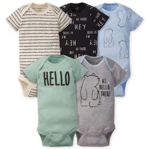 5-Pack Baby Boys Bear Short Sleeve Onesies® Bodysuits – Gerber Childrenswear
