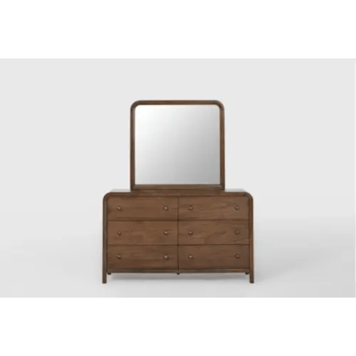 Casey Walnut 6 Drawer Dresser With Mirror
