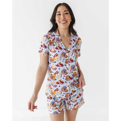 Resting Brunch Face Women's Collar Shirt & Shorts Set