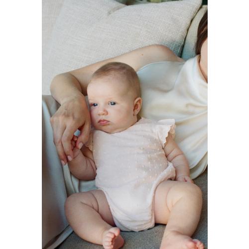 EMBROIDERED SWISS DOT ROMPER - Pale pink | ZARA United States