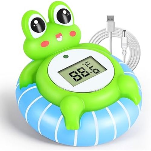 Baby Bath Thermometer - CPC Certified | IP68 Waterproof, BPA-Free for Newborn Safety | Floating Design, Temp Alarm & Backlit Display | Baby Bathtub Temperature Toy