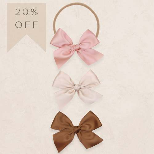 Satin Bow 3 Pack: Primrose