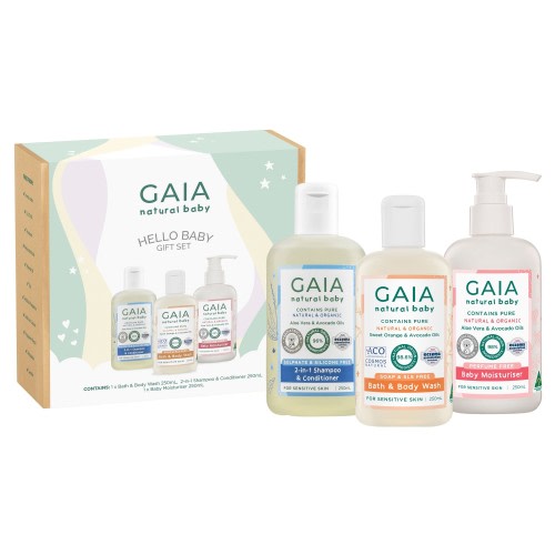 Gaia Natural Baby Hello Baby Gift Set 3 Pack