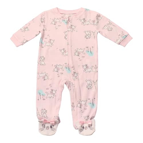 Magic Threadz Disney Clothes Baby Girls Quilted Footie Coveralls Winnie the Pooh, Bambi and Marie Printed Onesie (0/3M-6/9M)