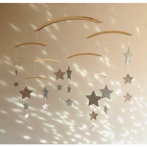 Starry Starry Night Large Mobile - Star Mobile - Baby Mobile - Celestial Mobile - Kids Mobile - Silver Star Mobile