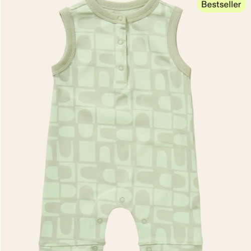 Printed Henley Romper – Young Days