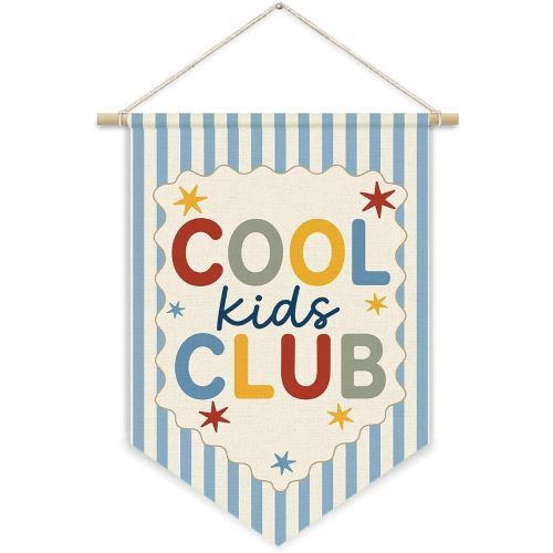 Cool Kids Club Room Decor Wall Hanging Flag for Playroom Nursery