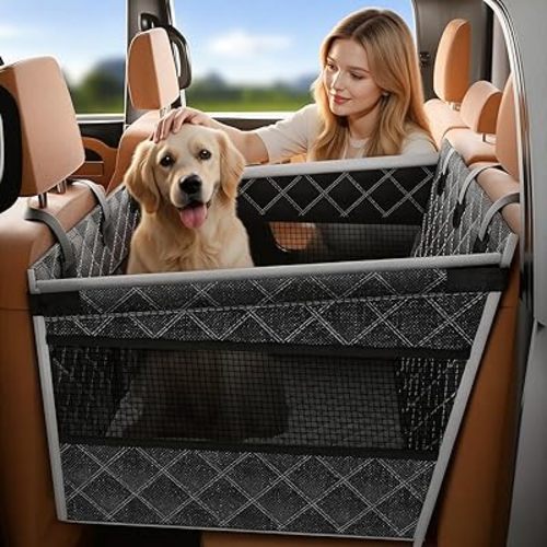 Doglike Dog Car Seat with Removable Cushion for Large Medium Dogs - 7-Layer Waterproof Hard Bottom Back Seat Extender, Spacious Pet Car Seat for SUV/Truck/Home, 2025 Upgraded