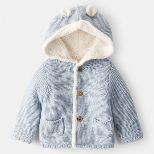 Baby Boy Carter's Sherpa Lined Cotton Long-Sleeve Sweater