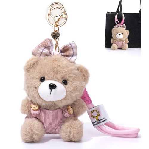 YILANFULL Cute Key Chain Plush Bear Bag Charm Teddy Bear Keychain Gift For Handbag,Purse, Backpack, Car Keys