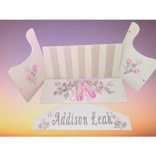 Hand Painted Personalized Toy Box  Wood Deacons Bench  "  The Addison Leah"  24" W x 12" D x 15.5" Toddler / Baby Room Decor