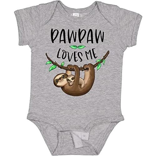 inktastic Pawpaw Loves Me Cute Sloth and Baby Baby Bodysuit