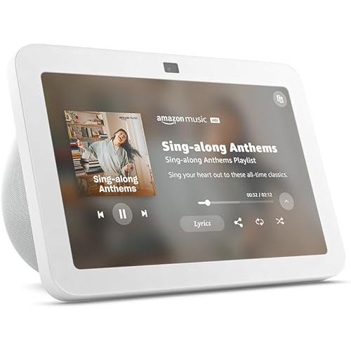 Amazon Echo Show 8 (newest model), With Spatial Audio, Smart Home Hub, and Alexa, Glacier White