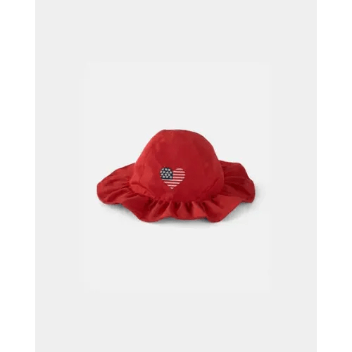 Baby Girl American Flag Sun Hat - Red | Carter's
