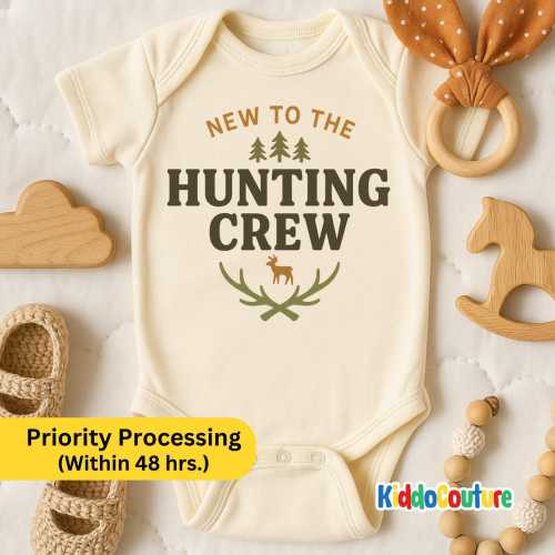 New to the Hunting Crew Onesie®, New Dad&#39;s Bestie Onesie®, Gift for Father&#39;s Day, New Dad&#39;s Gift, Dad&#39;s Hunting Buddy Onesie®(KC-AYSN49JSAI)