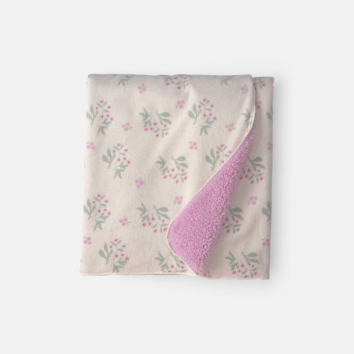 Baby Floral Plush Blanket - Purple/Cream | Carter’s Oshkosh Canada