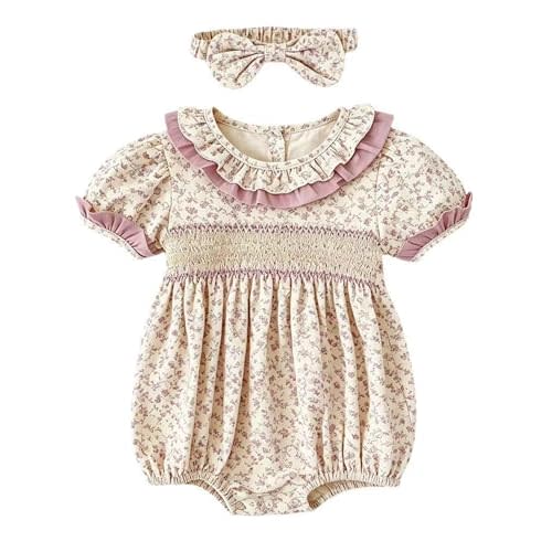 Baby Girl Floral Sister Matching Outfit Floral Ruffles Romper Bodysuit & Dress Clothes for Infant Toddler
