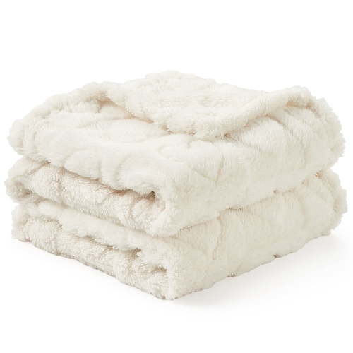 CREVENT Plush Soft Baby Blanket Receiving Blankets Heart Checkered for Girls Boys, for Infant Toddler Crib Stroller,30''×40'',White