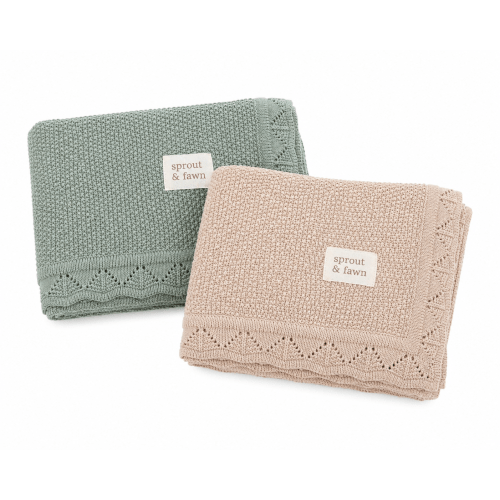 Meadow Knit Baby Blanket Set