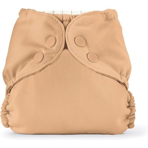 Esembly Cloth Diaper Cover - Reusable Swim Diaper, Waterproof, Breathable - Adjustable Outer Layer Over Absorbent Inner for Blowout Protection - Sepia, Size 1 (7-17lbs)