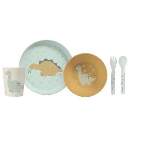 SARO “Wild Dinos” 5-Piece Kids Feeding Set: Toddler Dinnerware for Self-Feeding